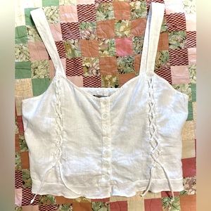 Reformation Women’s Linen Landen Button Down Tank Top